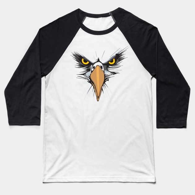 eagle face Baseball T-Shirt by Snowman store